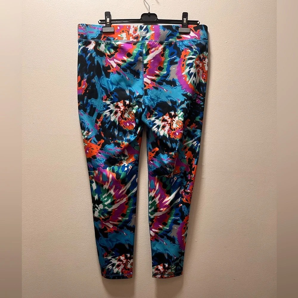 FILA Performance Chic Athletic Runner/Yoga Pants, Sz XL, Bold Paintbrush Pattern - Picture 2 of 4